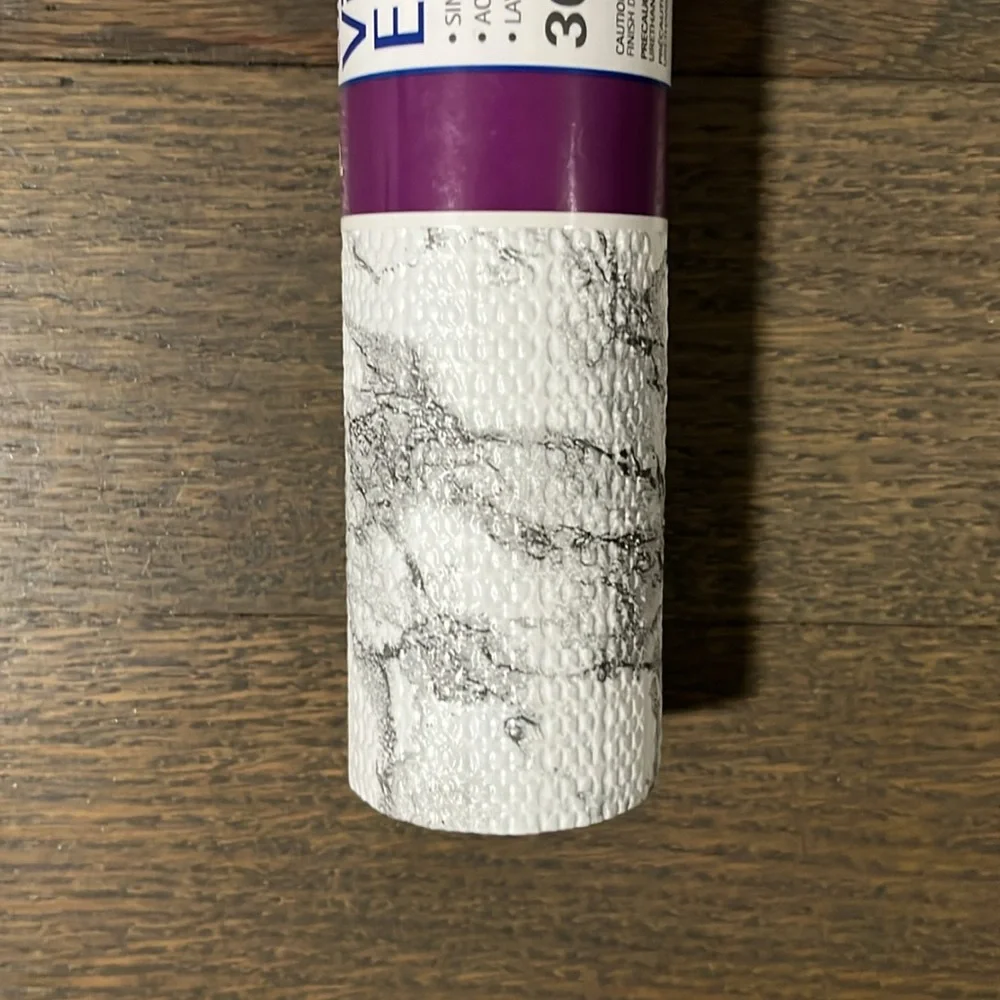 Magic Cover Vinyl Top Non-Adhesive White Gray Marble Grip Shelf Liner